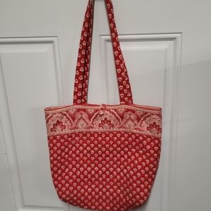Vera Bradley Nantucket Red Paisley Medium M Handbag Purse Shoulder‎ Bag